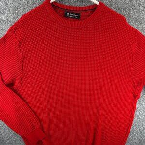 VTG St. Croix Knit Sweater Red Pullover Crew Neck USA Cotton Blend Men Adult